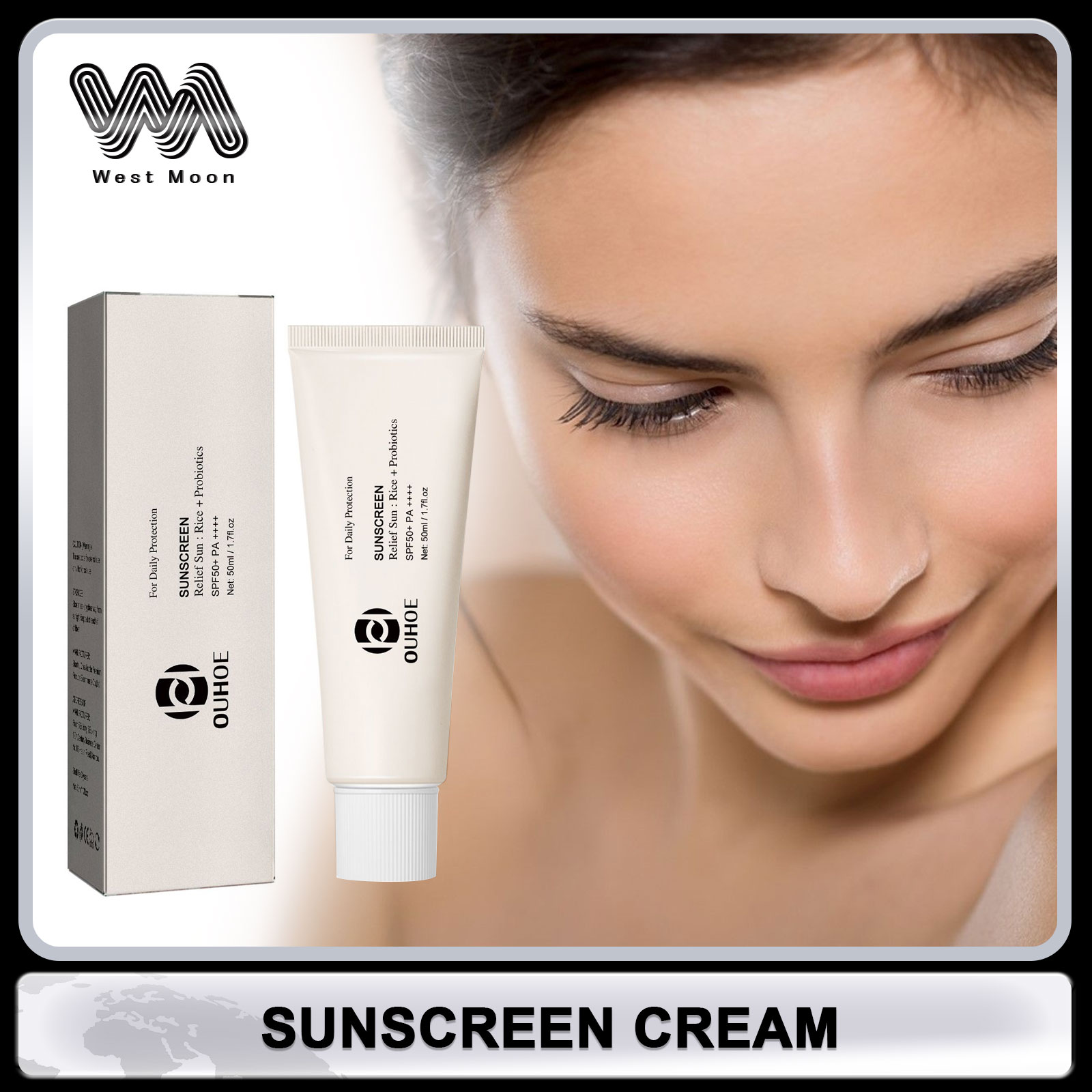 Spf 50 Waterproof Sunscreen - Rice Spf 50 Sunscreen Cream UV
