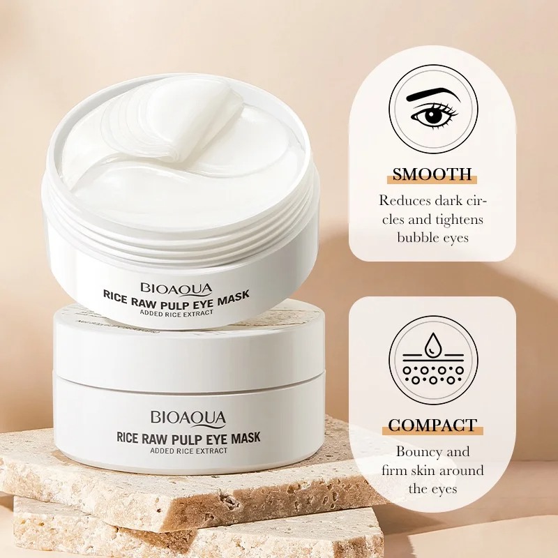 60 Pieces of Bioaqua Rice Eye  - Collagen Under Eye Patches ulasan dan harga