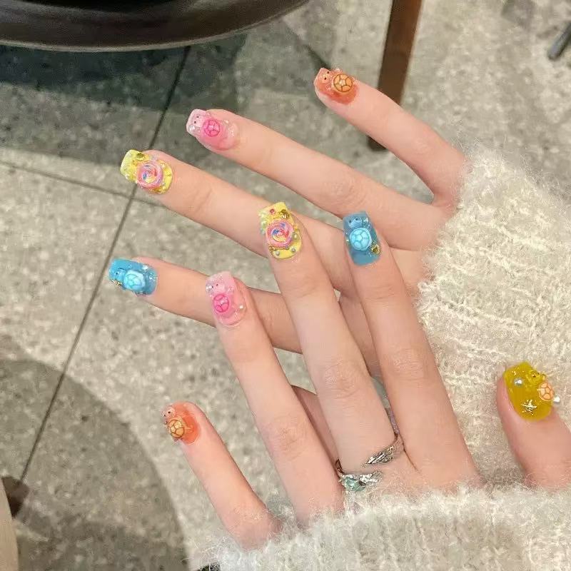 100 Mini Colorful Turtle Resin - Nail Art ulasan dan harga