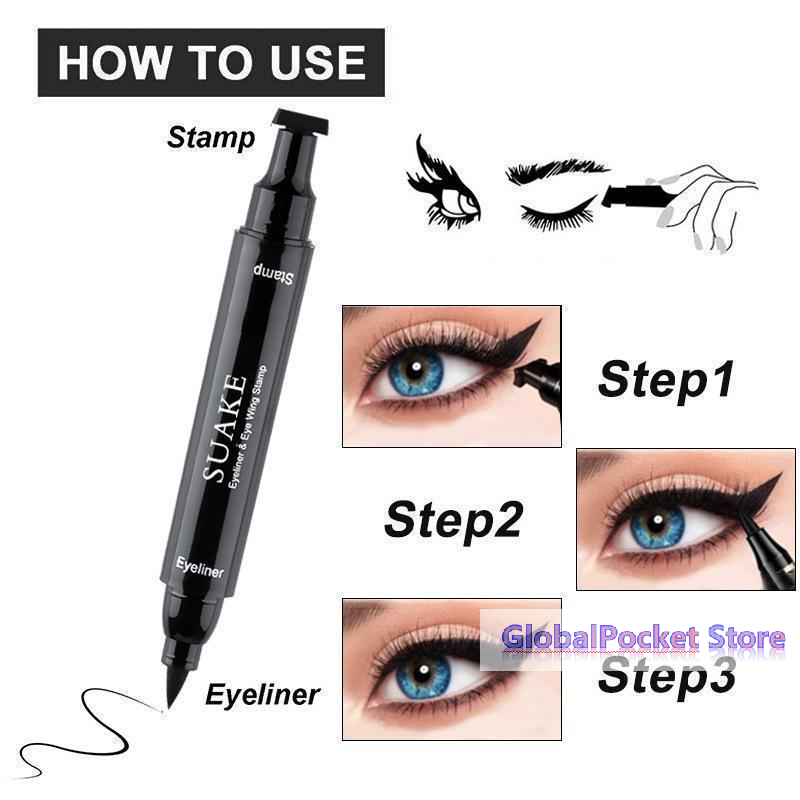 [TG823]2PCS Black Eyeliner Dou - Waterproof Liquid Eyeliner Pen ulasan dan harga